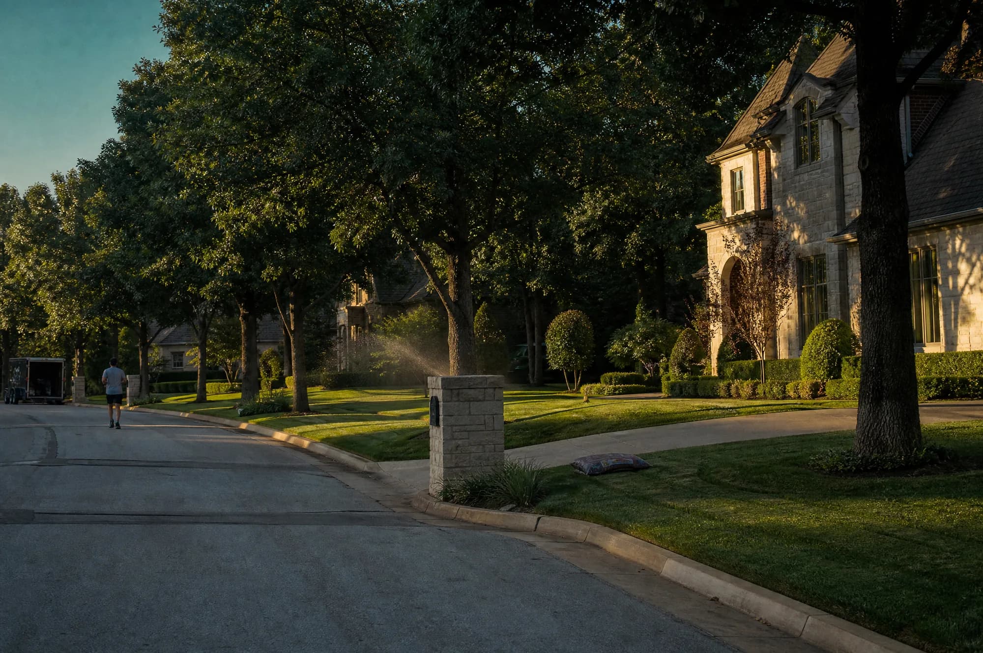 A street in Leawood on an ordinary evening